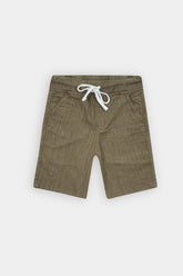 Boys Denim Light Brown Cross Pocket Long Shorts(3 Quarter)