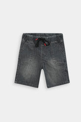 Boys Grey Denim Shorts Carpenter Pocket (Knee Length)