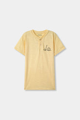 Boys Yellow Dino Button Down Tee