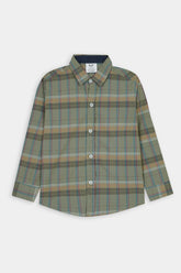 Kids Green Brown Casual Shirt