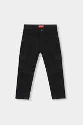 Boys Straight fit Black Six Pocket Pants