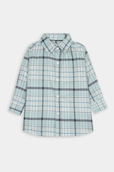 Kids Green Black Check Casual Shirt