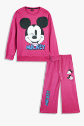 Mickey Mouse Cotton Interlock Set – Sweatshirt & Wide Leg Trouser