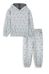Kids Cherry Print Hoodie & Jogger Set – 100% Cotton Fleece