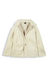 Cream Long Fur Coat | Winter Warmth