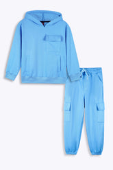 Kids Utility Fleece Tracksuit – Sky Blue