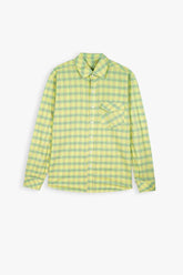 Kids Yellow-Green Plaid Cotton Casual Shirt
