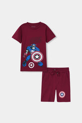 Boys Captain America Set of Short & Tee