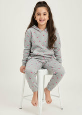 Kids Cherry Print Hoodie & Jogger Set – 100% Cotton Fleece