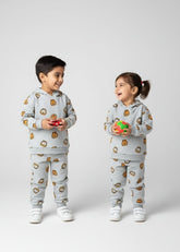 Kids Garfield-style character motifs Allover Print Hoodie & Jogger Set – 100% Cotton Fleece