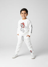 Super Mario Kids Tracksuit – White | 100% Cotton Terry