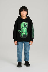 Boys Black Mine Craft Hoodie  ( Fleece)