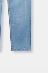 Girls Denim Dungaress  Ice Blue