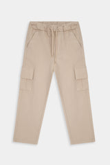 Boys Khaki Cotton 6 Pocket Cargo Trouser