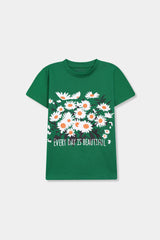 Girls Green Flower Tee