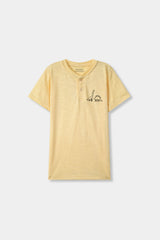 Boys Yellow Dino Button Down Tee