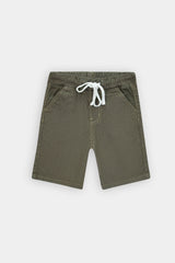 Boys Denim Olive Green Cross Pocket  Long Shorts(3 Quarter)