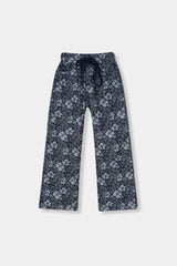 GirlsDenim Blue Flower Jacquard  Trouser