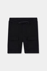 Boys Black Six Pocket Cargo Shorts(Knee Length)