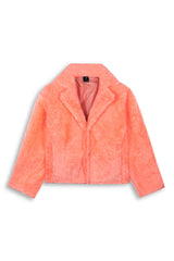 Coral Pink Double-Sided Fur Jacket | Ultra Soft Winter Wear