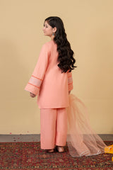 Girls Eastern Wear Cotton golden tilla work shirt with Farshi Trouser