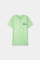 Boys Green Button Down Tee