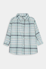 Kids  Green Black Check Casual Shirt