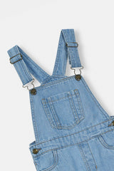 Girls Denim Dungaress  Ice Blue