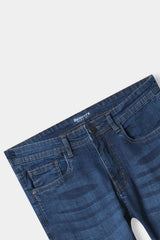 Men Slim Fit Mid Blue Pant