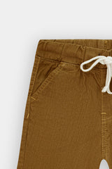 Boys Denim Brown Cross Pocket  Long Shorts(3 Quarter)
