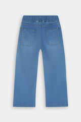 Girls  Light Blue Wide Leg 6 Pocket Double Carpenter Style