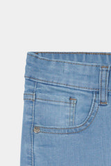 Boys Light Blue Slim Fit Pants