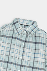Kids  Green Black Check Casual Shirt