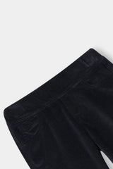 Girls Wide Leg Black Velvet Trouser