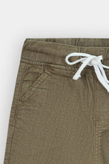 Boys Denim Light Brown Cross Pocket  Long Shorts(3 Quarter)