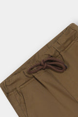 Boys Dark Brown Cotton 6 Pocket Cargo Trouser