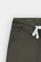 Boys Denim Greenish Cross Pocket  Long Shorts(3 Quarter)