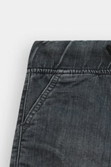 Boys Gray  Six Pocket  Denim Cargo Shorts(Knee Length)