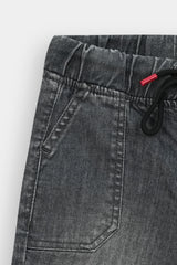 Boys  Grey  Denim  Shorts Carpenter Pocket (Knee Length)
