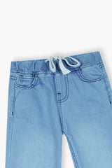 Girls Light Blue Wide Leg Open Bottom Trouser