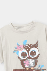 Girls 11-14 Years Stone Owl Tee