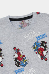 Boys Gray Sonic Tee