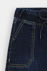 Boys Dark Blue  Denim  Shorts Carpenter Pocket (Knee Length)