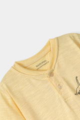Boys Yellow Dino Button Down Tee