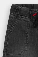 Boys Dark Grey  Denim  Shorts Carpenter Pocket (Knee Length)