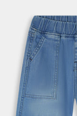Girls  Light Blue Wide Leg 6 Pocket Carpenter Style With Bottom Loop