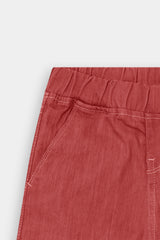 Girls Red  Wide Leg  Six Pocket Trousers