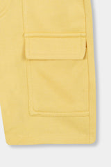 Boys yellow Six Pocket Cargo Shorts(Knee Length)