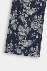 Girls Denim  Medium Flower Jacquard   Trouser