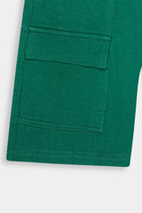 Boys Green Six Pocket Cargo Shorts(Knee Length)